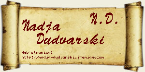 Nadja Dudvarski vizit kartica